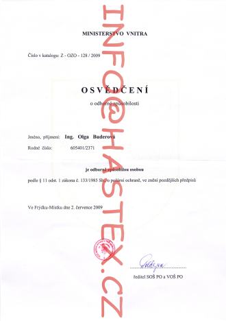 certifikát PO B